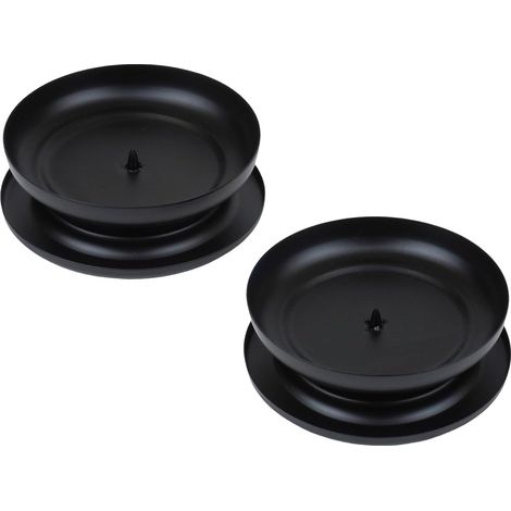 Set di 2 portacandele neri, supporto per candela in ferro, portacandele con punta da 1 cm, candelieri per candele a colonna e lumini, decorazione per centrotavola, portacandele vintage per matrimoni e