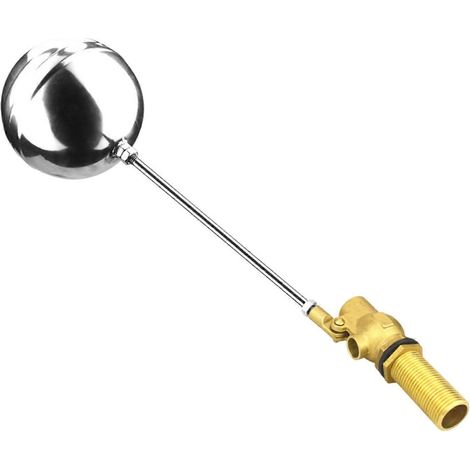 Vannes à flotteur en laiton de 1/2 pouce pour réservoir d'eau chaude et froide, vannes à bille flottantes pour pompe de réservoir d'eau, régulateur de niveau en acier inoxydable multicolore 304 sphère (1/5)