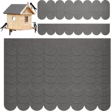 32 Pièces Mini Bardeaux de Toit Auto-Adhésifs Gris pour Nichoir et Abri de Jardin (1/5)