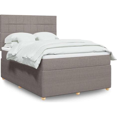 Boxspringbett mit Matratze Taupe 140x190 cm Stoff