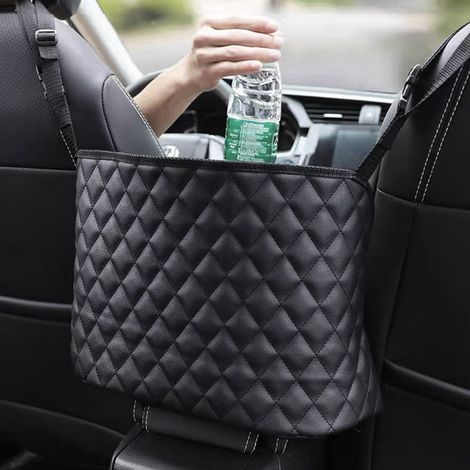 Bolsas de malla de cuero para asientos de coche - bolsas de almacenamiento - tipo colgante para el interior del coche - cajas de almacenamiento - almacenamiento de malla para coche (1/3)