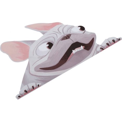 Autocollant Voiture Dessin Animé 22x16cm PVC Imperméable Découpable Mignon Chien Vitre Auto Gris (1/5)