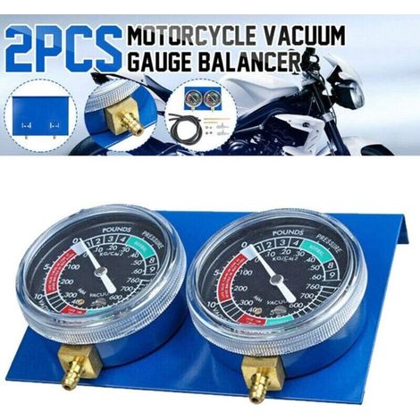 Équilibreur de jauge de vide de moto - Synchroniseur de carburateur -Outil d'équilibrage de synchroniseur de jauge de vide de carburateur de carburateur de moto Accessoires de moto Durable 2 cylindres (1/4)