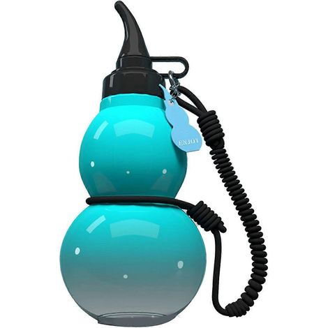 Gourde de 800 ml en forme de calebasse, étanche et portable, idéale pour le sport, les voyages et les activités de plein air (hommes et femmes), bleue. (1/4)