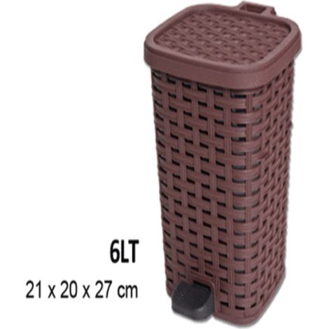 TrAdE Shop Traesio - Pattumiera Plastica A Pedale 6 Litri Bidone Cestino Spazzatura Differenziata -