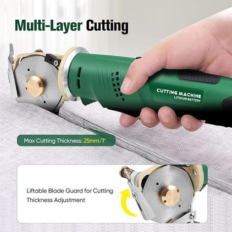 Cutter Rotatif électrique ciseaux electrique épaisseur de coupe tissu/tapis/cuir/caoutchouc/carton (1/2)
