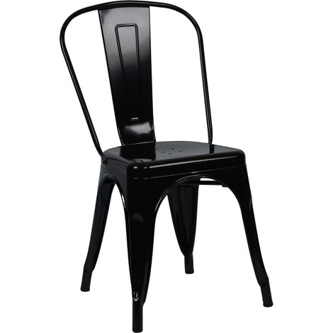 Sedia industriale impilabile in acciaio 45x45x85cm 7house