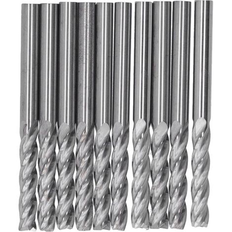 10 Stück 4-Schneiden-Fräser ohne Gratbildung, Graviermesser 3,175 x 15 mm für Acryl, MDF und PVC (1/5)