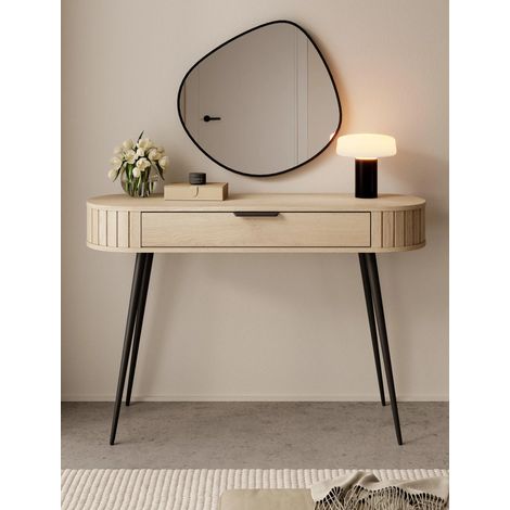 AX LIVING Schminktisch 120 cm Sanremi Konsolentisch mit Schublade Braun