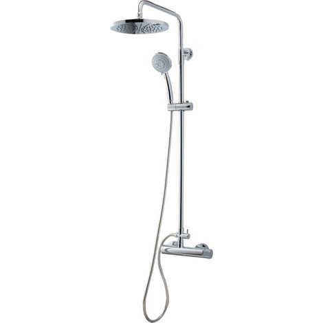 PRESTO 88950100 Columna Ducha Mezcladora Karim Due Rociador 200 mm y Flexo Inox - ref: 88950100 (1/2)