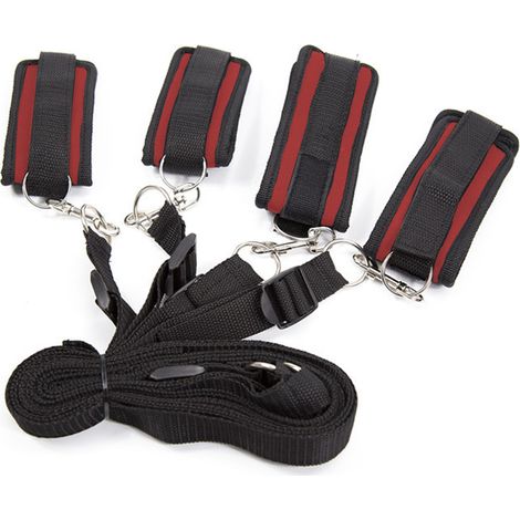 Adjustable Leather Cuff And Strap Set For Fitness Rehabilitation Posture Support Wrist Ankle Waist Fixation 4 Pieces (1/5)