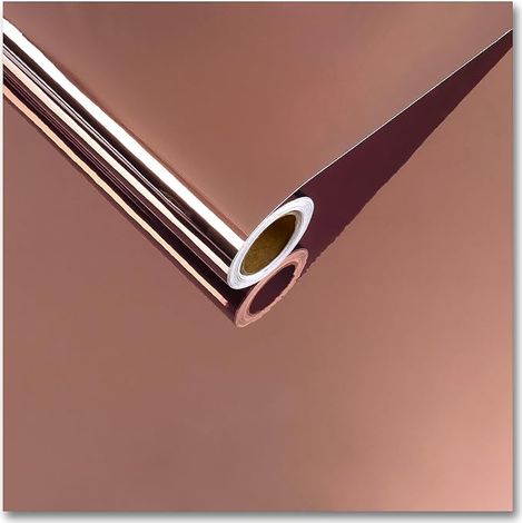 Papier peint autocollant or rose brillant - Papier de contact rose brillant - Effet métallique - Pour meubles de salle de bain - Étanche - 30 cm x 200 cm (1/5)