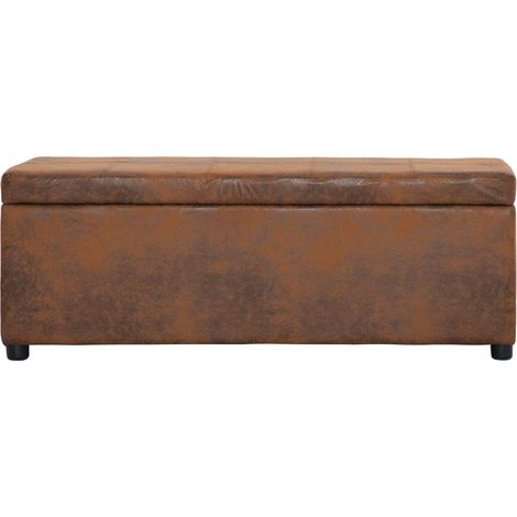 Maison Exclusive - Bank mit Staufach 116 cm Braun Wildleder-Optik
