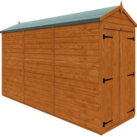 12x4 Flex Apex Double Door Windowless 12mm Flex - L353.8 x W115 x H209 cm - Solid Wood/Softwood/Pine - Burnt Orange