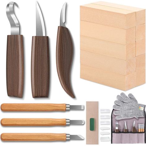 20 Pieces Wood Chisels Carving Tools, Upgraded Wood Chisels for Wood Carving, Carpenters, Carving Tools (1/5)