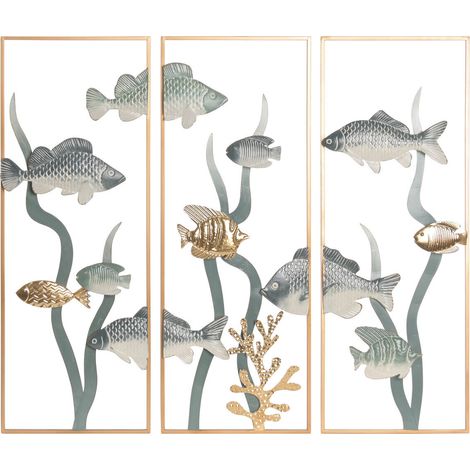 Decoracion Pared Set 3 Metal 90X3,8X80,5 Marino (1/4)
