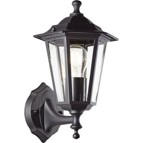 Applique extérieure - BRILLIANT - CARLEEN - Métal/verre - Noir - E27 max 60W (1/3)