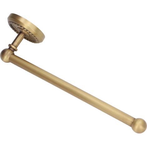 Porte-serviettes de salle de bain vintage en cuivre, barre unique à motif torsadé, pour hôtel, maison et cuisine. (1/5)