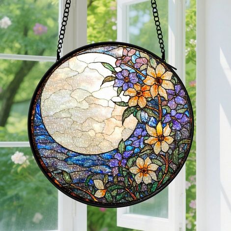 30cm Suspension en vitrail, attrape-soleil unique élégant minimaliste coloré, décoration maison intérieure, cadeau Noël, Fête des Pères pour homme, femme (1/5)