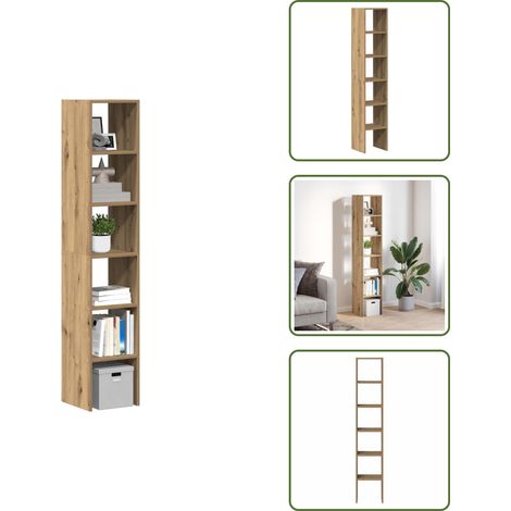 Bücherregale 2 Stk. Stapelbar Artisan-Eiche 30x30x80 cm - Bücherregal - Bücherregale - Bücherständer - Bücherschrank (1/5)