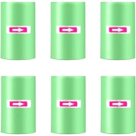 Lot de 6 x 15 Sacs Poubelle – Petit sac poubelle pour poubelle de voiture, indéchirable et étanche aux liquides, lot de 6 (1/5)