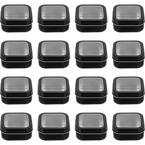 Lot de 16 Boîtes à Bougies Carrées en Fer 58x58x25 Mm avec Fenêtre Transparente et Couvercle, Boîtes de Rangement Polyvalentes pour Bougies, Bijoux et Petits Objets, Organisateur (1/5)