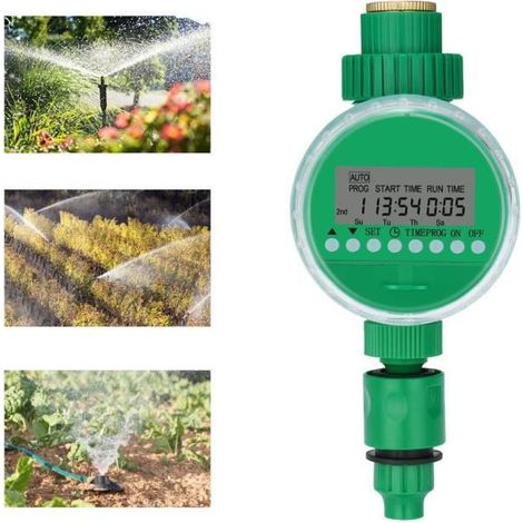 Minuterie D'Arrosage,Automatique Minuterie électronique,Numérique Minuterie D'arrosage,avec écran LCD, pour Fleurs de Serre Jardin