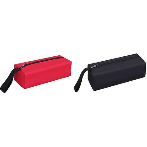 Sac à outils vide noir et rouge, 25 cm de long, en toile de nylon imperméable avec fermeture éclair, petit sac à outils (1/4)