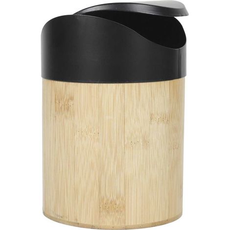Cesta de bambú Noya con tapa, 1 litro, color negro. (1/5)