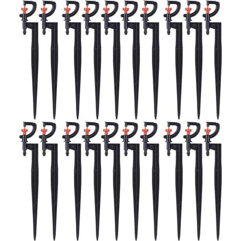 Arroseur d'arrosage, 20 pièces, Micro - arroseur Rotatif à 180 degrés de Type G, pour l'irrigation de la pelouse de Serre de Jardin avec Tuyau d'irrigation 4/7(20CM (1/5)