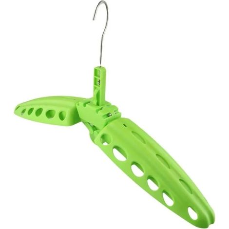 Cintre pliable en plastique, larges aérations pour séchage rapide (plongée/surf), design compact, support antirouille, vert. - green (1/5)
