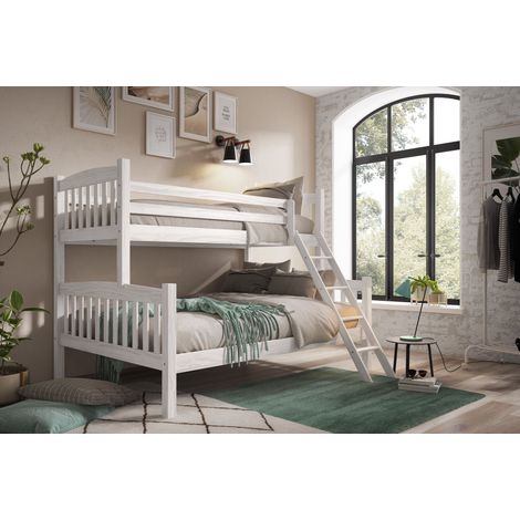 Litera Infantil De Matrimonio Triple 190X90 190X135 Blanco