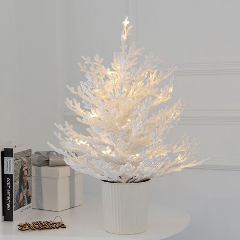 Mini petit sapin de noël de 60cm, sapin de noël blanc neige et neige, arbre nu YMYNY (1/5)