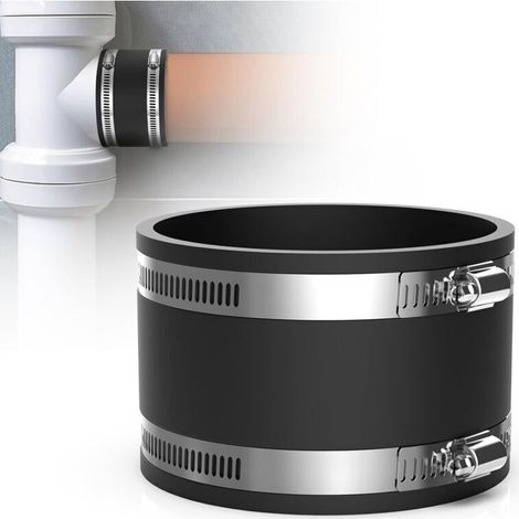 Manchon Caoutchouc Tuyau 100mm en EPDM Raccord Flexible en Caoutchouc avec Colliers de Serrage Inox pour Tuyau en PVC, Tuyau de Ventilation, Séparateur de Poussière, Filtre à Charbon
