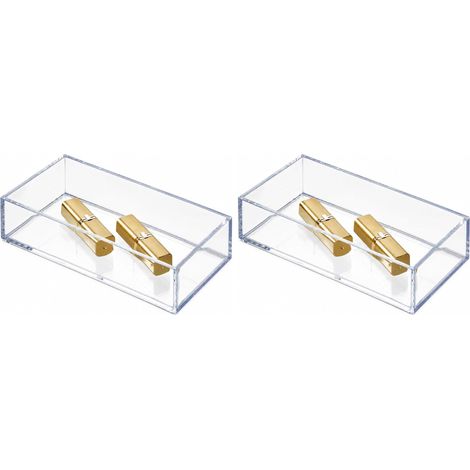 range couvert, petit casier rangement plastique, rangement tiroir pour couverts et divers ustensiles, transparent (Lot de 2) (1/5)