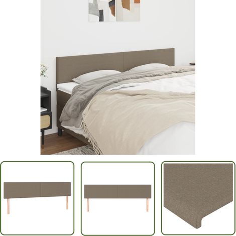 Lot de 2 Têtes de lit  Armoires de tête de lit Taupe 100x5x78/88 cm Tissu 15355 (1/5)