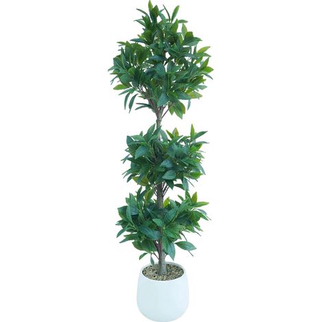 Árbol artificial, aspecto realista, diseño duradero, maceta blanca, 120 cm. (1/2)