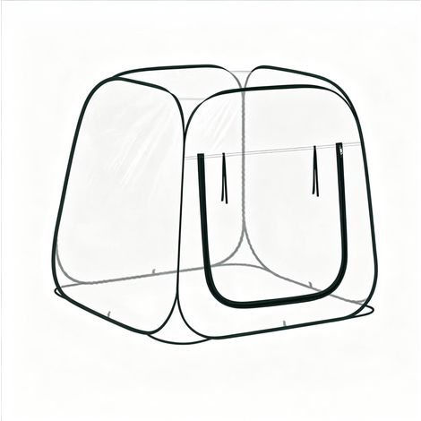 CHICFURN Mini serra pop-up 100 x 100 x 97 cm in PVC trasparente con chiusura zip (1/5)