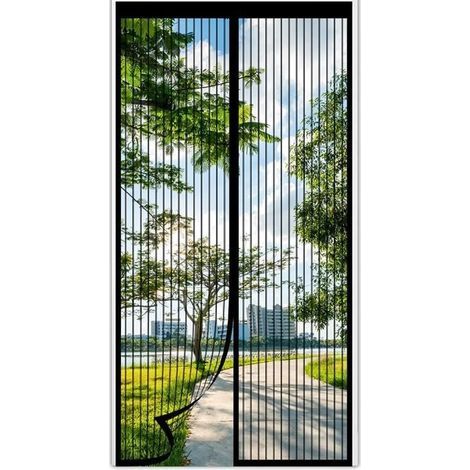 Magnetisches Moskitonetz für Türen und Fenster - Fliegengittervorhang, automatischer Verschluss, ultrafeines Netzgewebe (90 x 210 cm) (1/4)