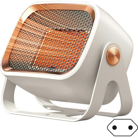 Mini radiateur céramique de table, chauffage électrique silencieux avec 2 modes, chauffe rapide, idéal pour la maison, la chambre et le salon. Prise UE. Blanc. (1/5)