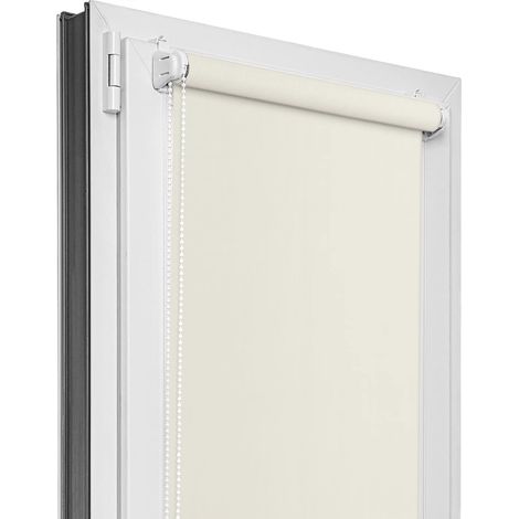 Store Enroulant Occultant - 1 Pièce - Tissu Écru - Sans Perçage avec Fixation Klemmfix - Idéal Fenêtres Intérieures - Largeur 50 cm x Hauteur 120 cm (1/5)