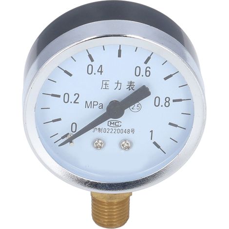 Manomètre 1/4 NPT haute précision à cadran clair, boîtier en fer, pour l'eau du robinet, destiné aux industries pétrolières et chimiques. (1/5)