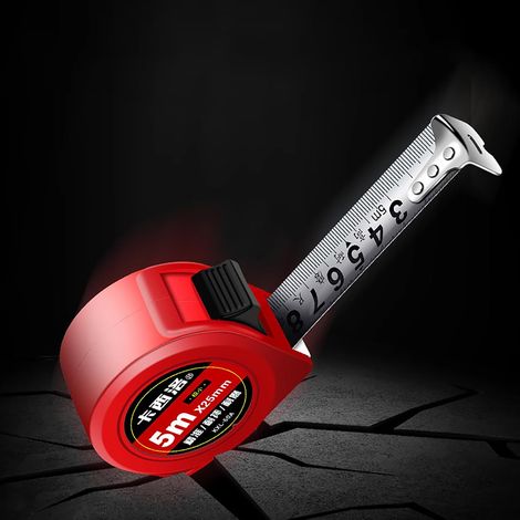 Mètre ruban rétractable 5m acier autobloquant, pour chantier (1/5)