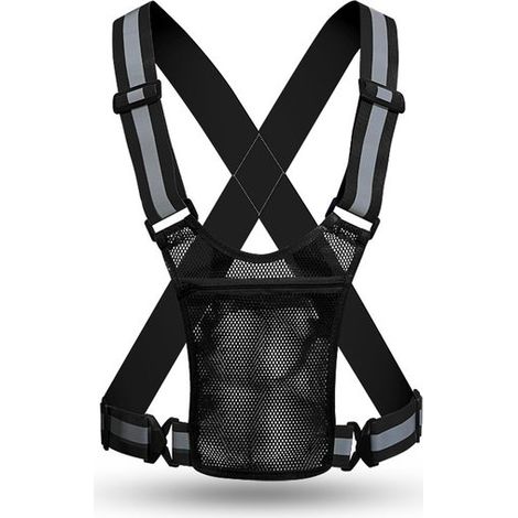Gilet di sicurezza riflettente: leggero, regolabile, elastico, ideale per passeggiate notturne all'aperto, resistente e sicuro. (1/4)