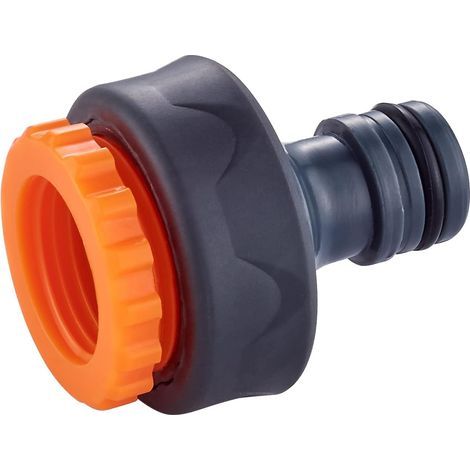 Wasserhahnanschluss, Gartenwasserhahnanschluss, universeller 3/4-Zoll- bis 1/2-Zoll-Innengewindeanschluss, einfach zu installieren, orange/grau, [Amazon-exklusiv]
