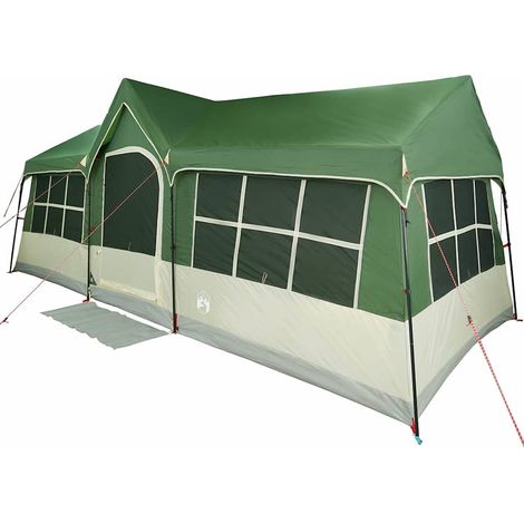 vidaXL Tienda Familiar con techo Verde y beige 622 x 295 x 238 cm (1/2)