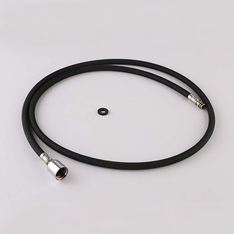 Robinet à main extractible rotatif anti-torsion de 1,5 mètre avec flexible extractible en nylon noir crypté et raccord rapide (1/5)