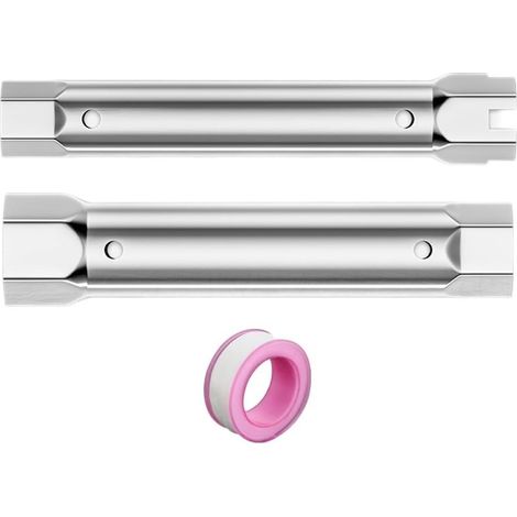Juego de llaves de tubo de doble extremo de 23-27 mm y 34-40 mm  Llave de vaso de acero para instalación de grifos de fregadero (1/5)