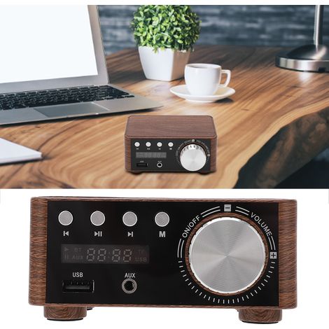 Amplificateur numérique Bluetooth HiFi style bois, composants 50 W + 50 W, double canal, Bluetooth 5.0