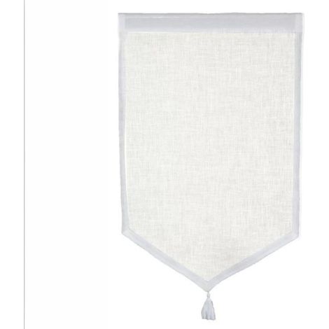 Homemaison – Paire de voilages en lin 100% écru 60x90 cm – Finition ourlet passe tringle – Lavables en machine à 30° – Vendu par 2